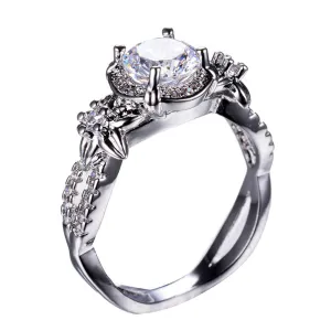 Punk Jewelry S Style Red Zircon Stone Ring Black Gold Filled Unique Party Finger Rings For Women Bohemian Bijoux