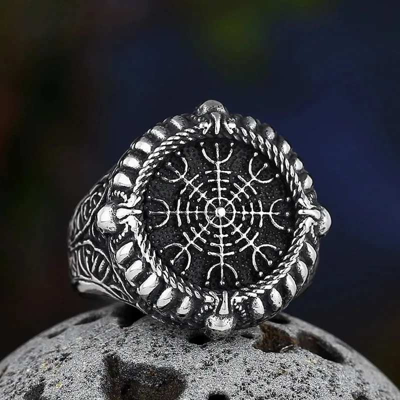 Punk Vintage Compass Runic Men Ring