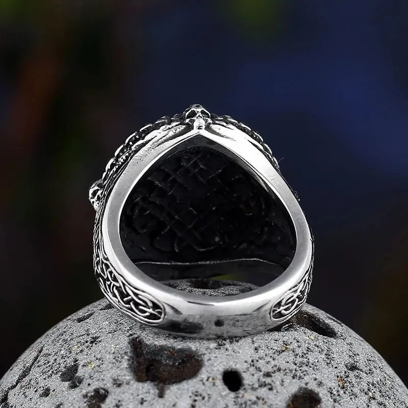 Punk Vintage Compass Runic Men Ring