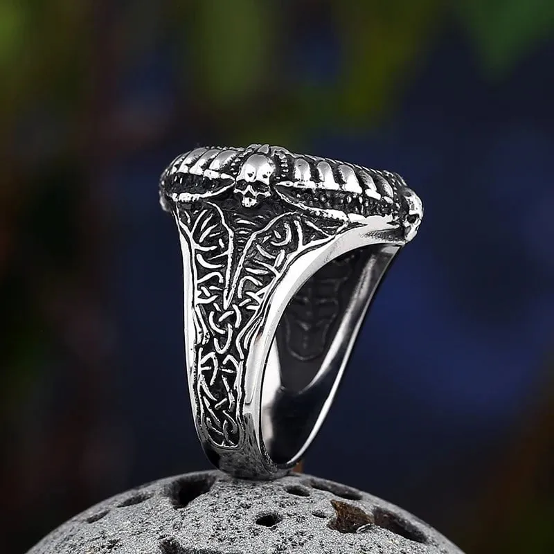 Punk Vintage Compass Runic Men Ring