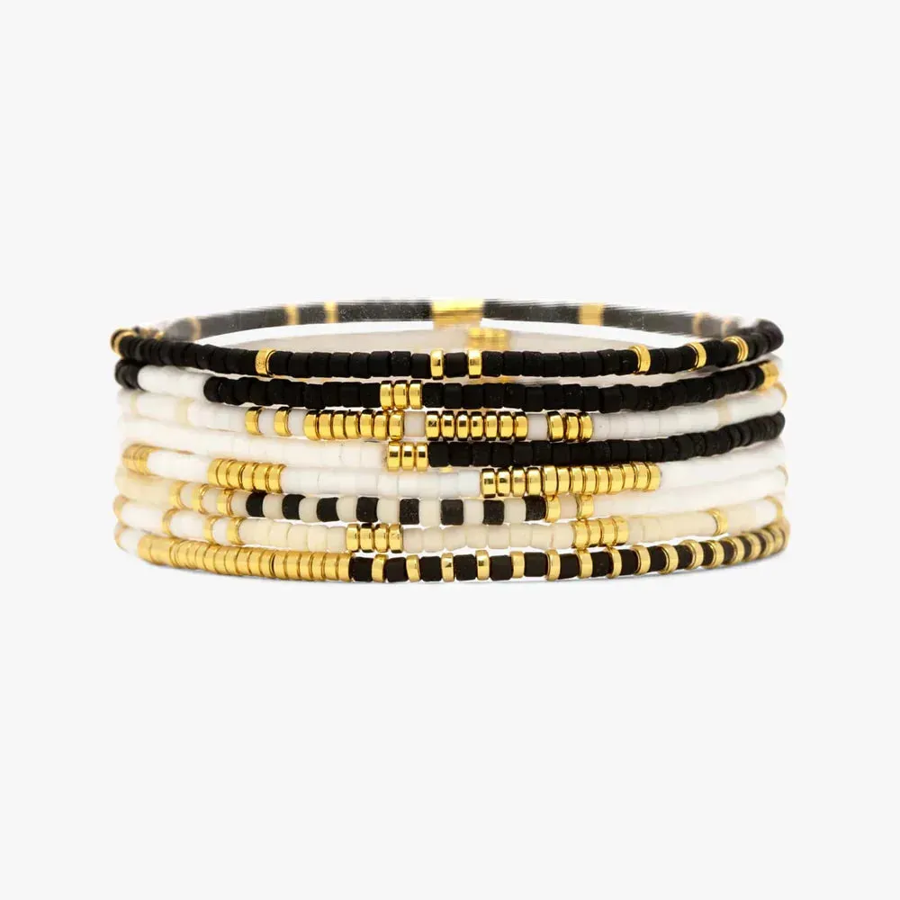 Pura Vida Monochrome Stretch Bracelet 8pk