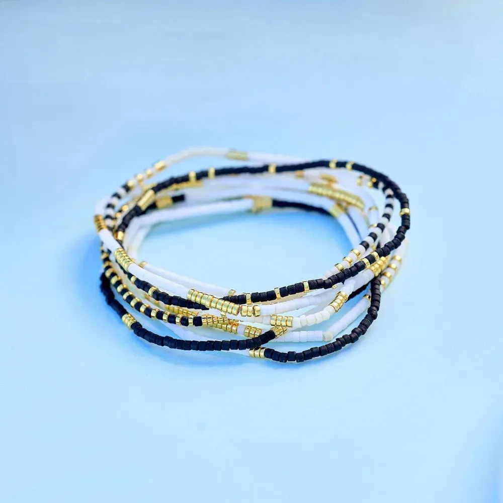 Pura Vida Monochrome Stretch Bracelet 8pk