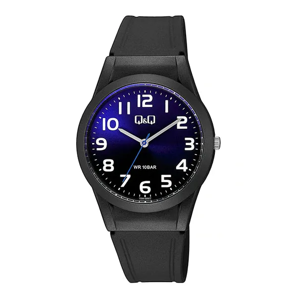 Q&Q Black Resin Strap Purple Dial Quartz Watch for Ladies - V25A-003VY