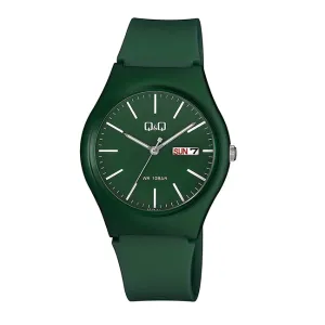 Q&Q Green Silicone Strap Green Dial Quartz Watch for Gents - A212J013Y