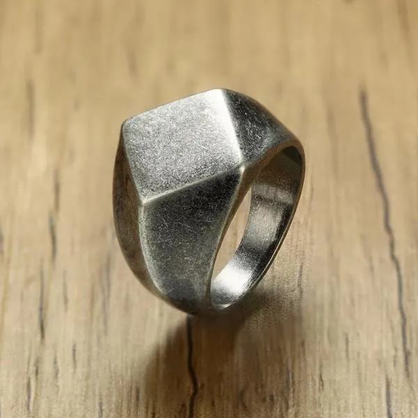 Quadrangle Flat-Top Signet Ring