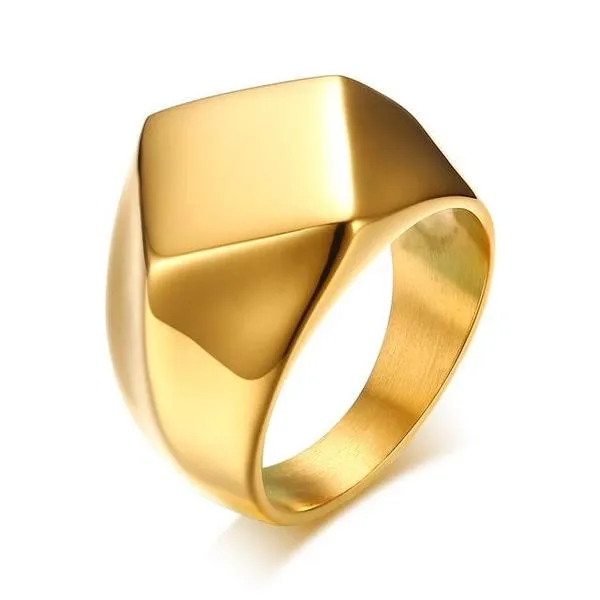 Quadrangle Flat-Top Signet Ring