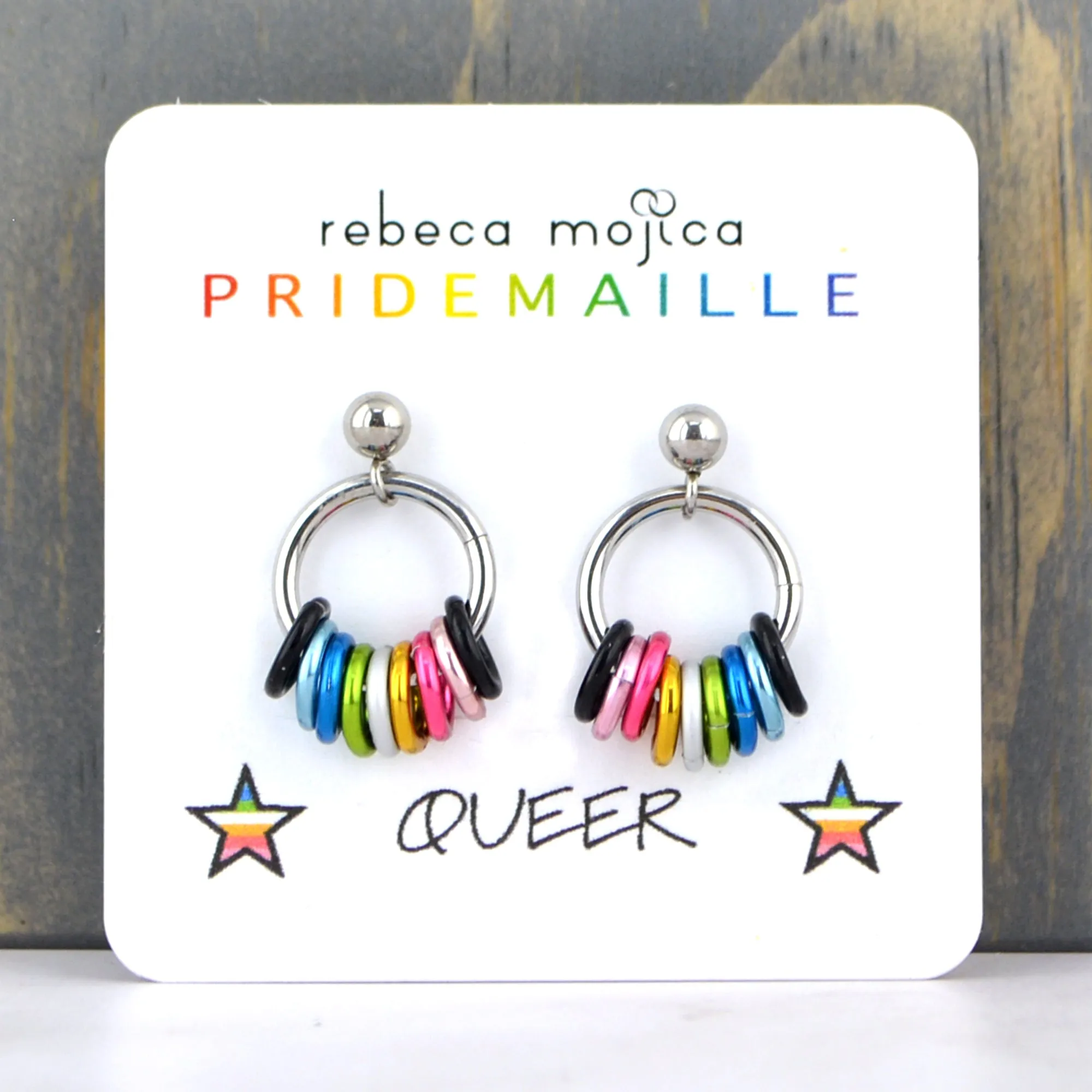 Queer Pride - Small Hoop Earring on Post