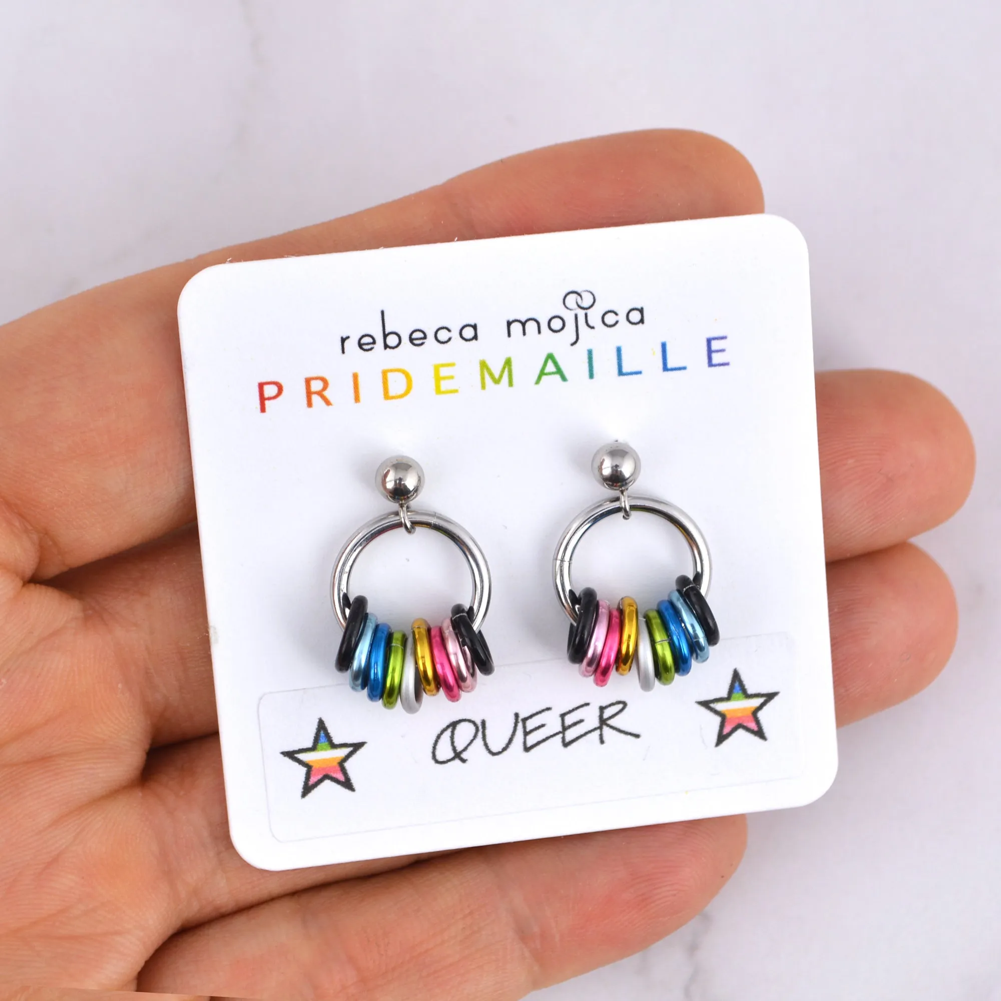 Queer Pride - Small Hoop Earring on Post