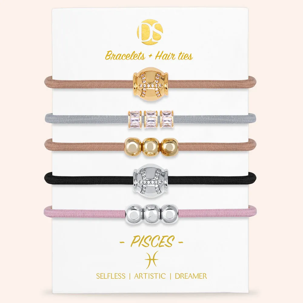 "Special Someone" Set of  5 Zodiac Hair Ties & Bracelet Jewels