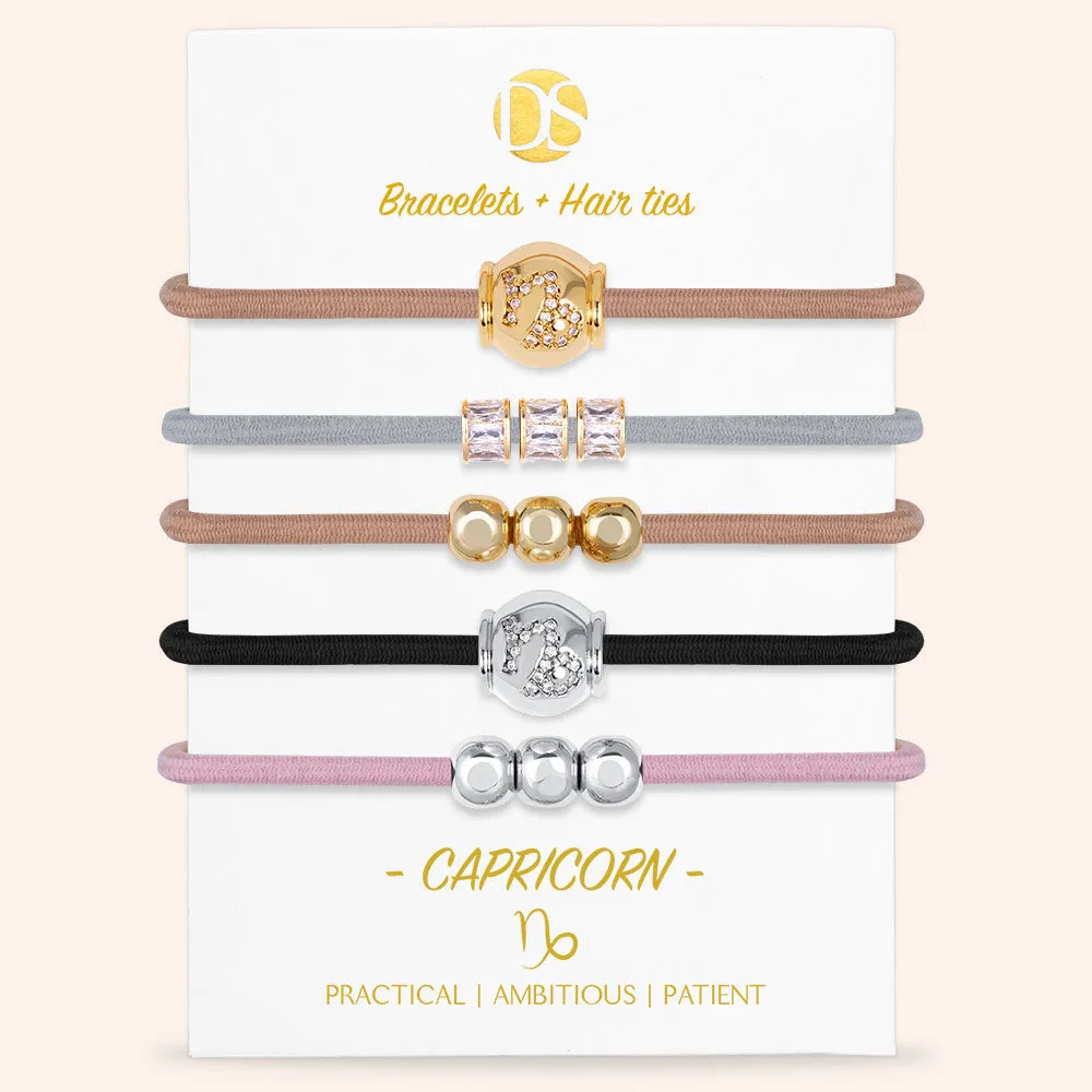 "Special Someone" Set of  5 Zodiac Hair Ties & Bracelet Jewels