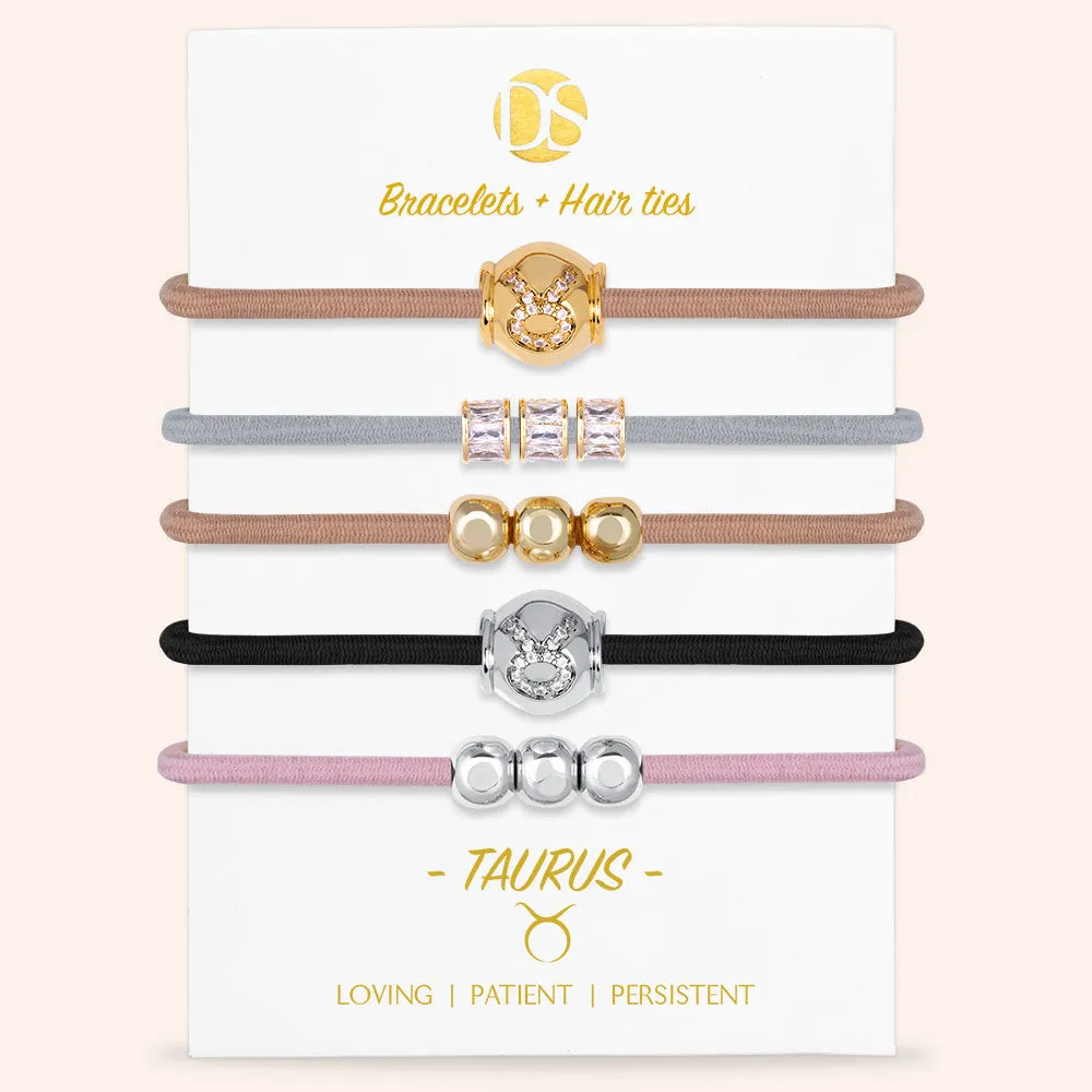"Special Someone" Set of  5 Zodiac Hair Ties & Bracelet Jewels
