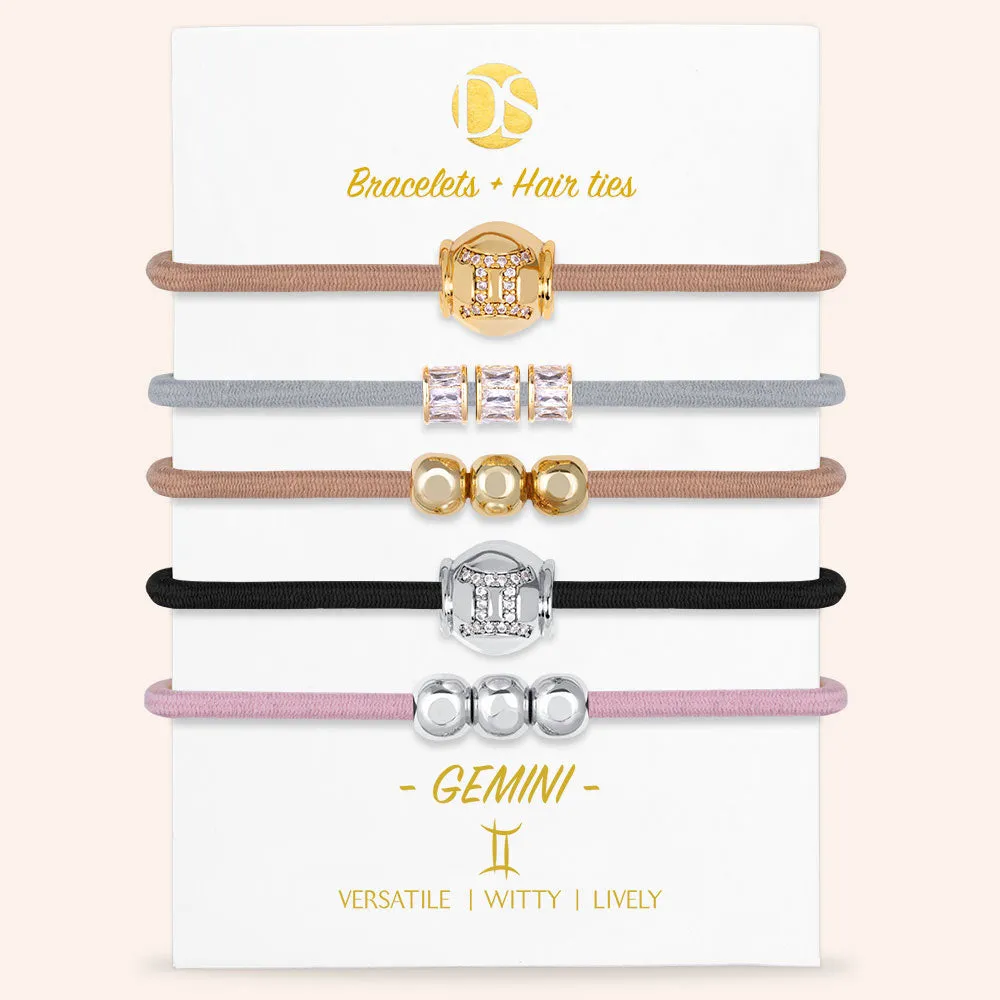 "Special Someone" Set of  5 Zodiac Hair Ties & Bracelet Jewels