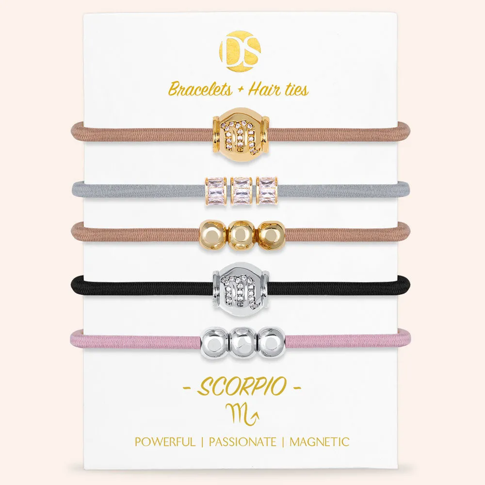 "Special Someone" Set of  5 Zodiac Hair Ties & Bracelet Jewels