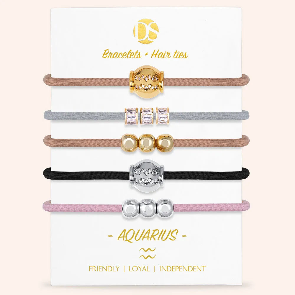 "Special Someone" Set of  5 Zodiac Hair Ties & Bracelet Jewels