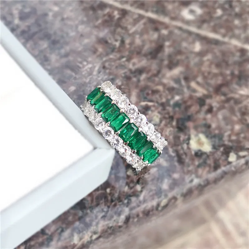 Radiant Cut Created Sapphire Full Eternity Ring