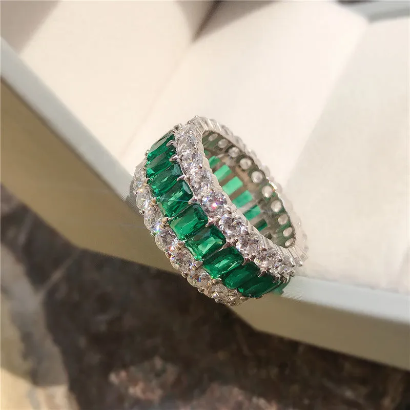Radiant Cut Created Sapphire Full Eternity Ring