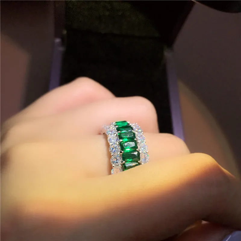 Radiant Cut Created Sapphire Full Eternity Ring