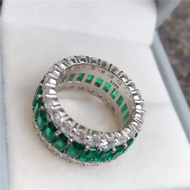 Radiant Cut Created Sapphire Full Eternity Ring