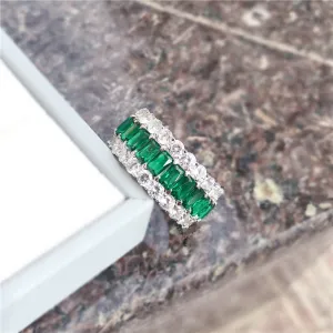 Radiant Cut Created Sapphire Full Eternity Ring