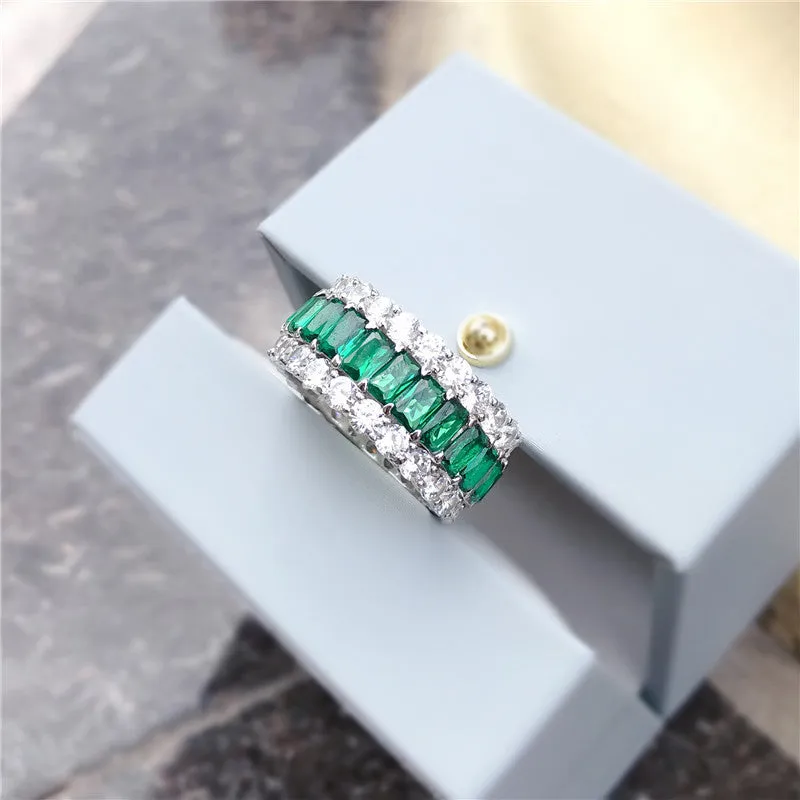 Radiant Cut Created Sapphire Full Eternity Ring