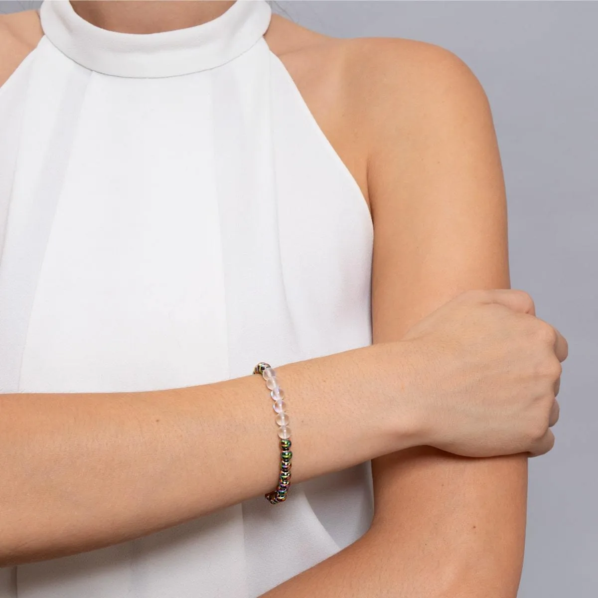 Rainbow White | Unicorn Silver | Mermaid Glass Expression Bracelet