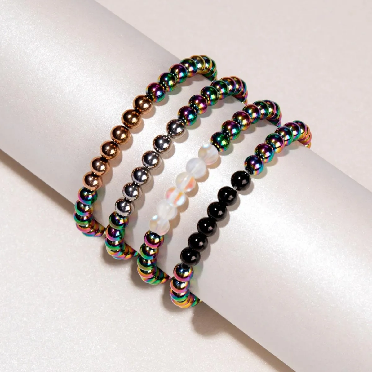 Rainbow White | Unicorn Silver | Mermaid Glass Expression Bracelet