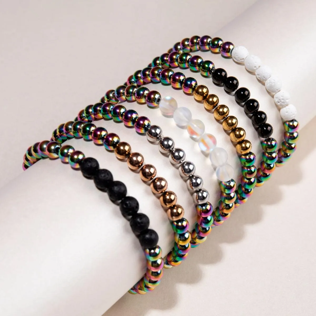Rainbow White | Unicorn Silver | Mermaid Glass Expression Bracelet