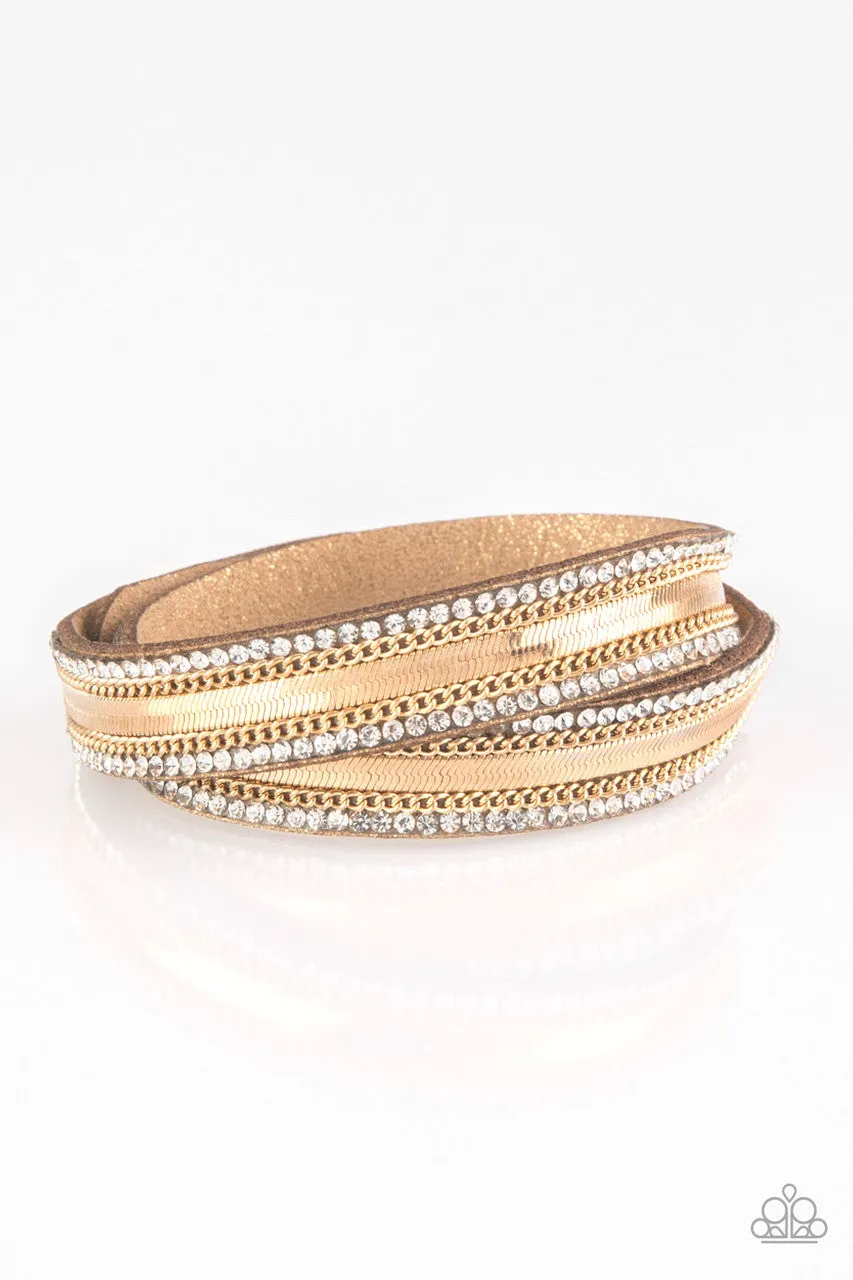 Rocker Rivalry Gold Paparazzi Bracelet