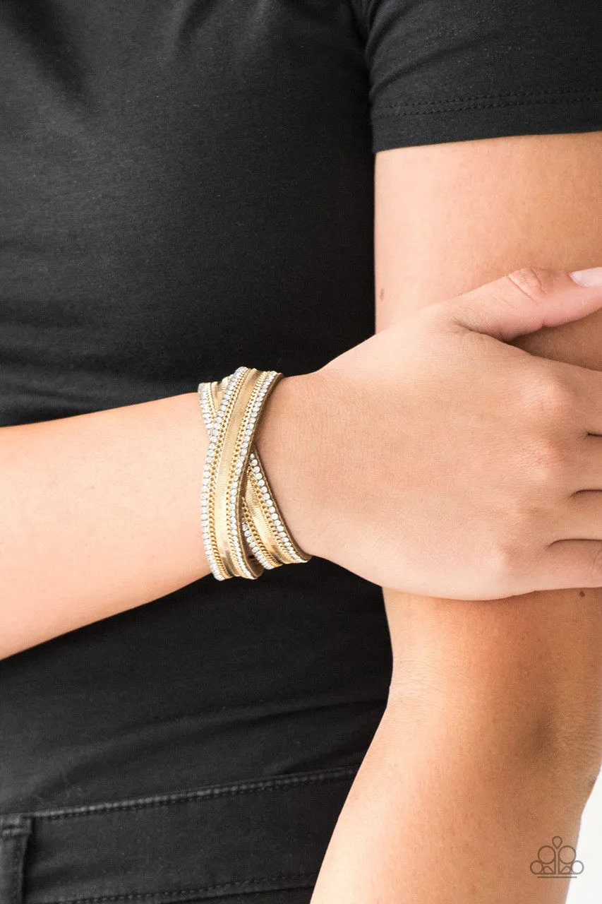 Rocker Rivalry Gold Paparazzi Bracelet