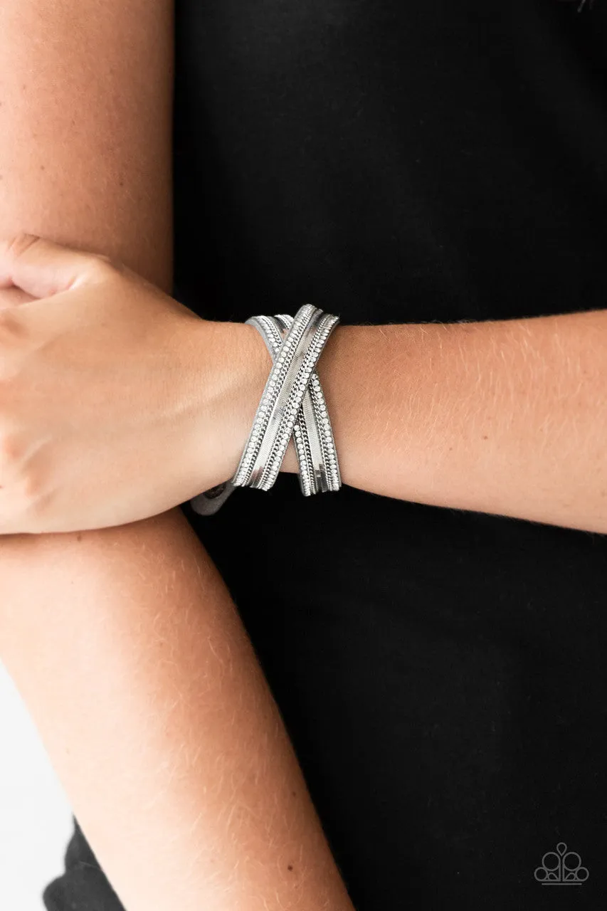 Rocker Rivalry Silver Paparazzi Bracelet