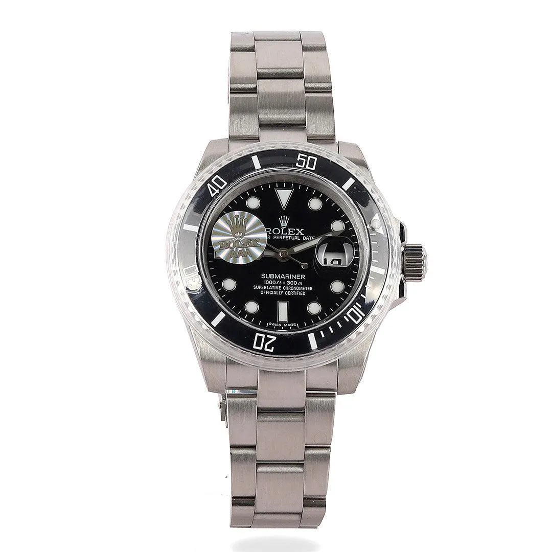 Rolex Submariner Black Screen Stainless Men Watch