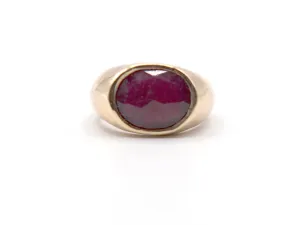 Rose Cut Ruby Signet