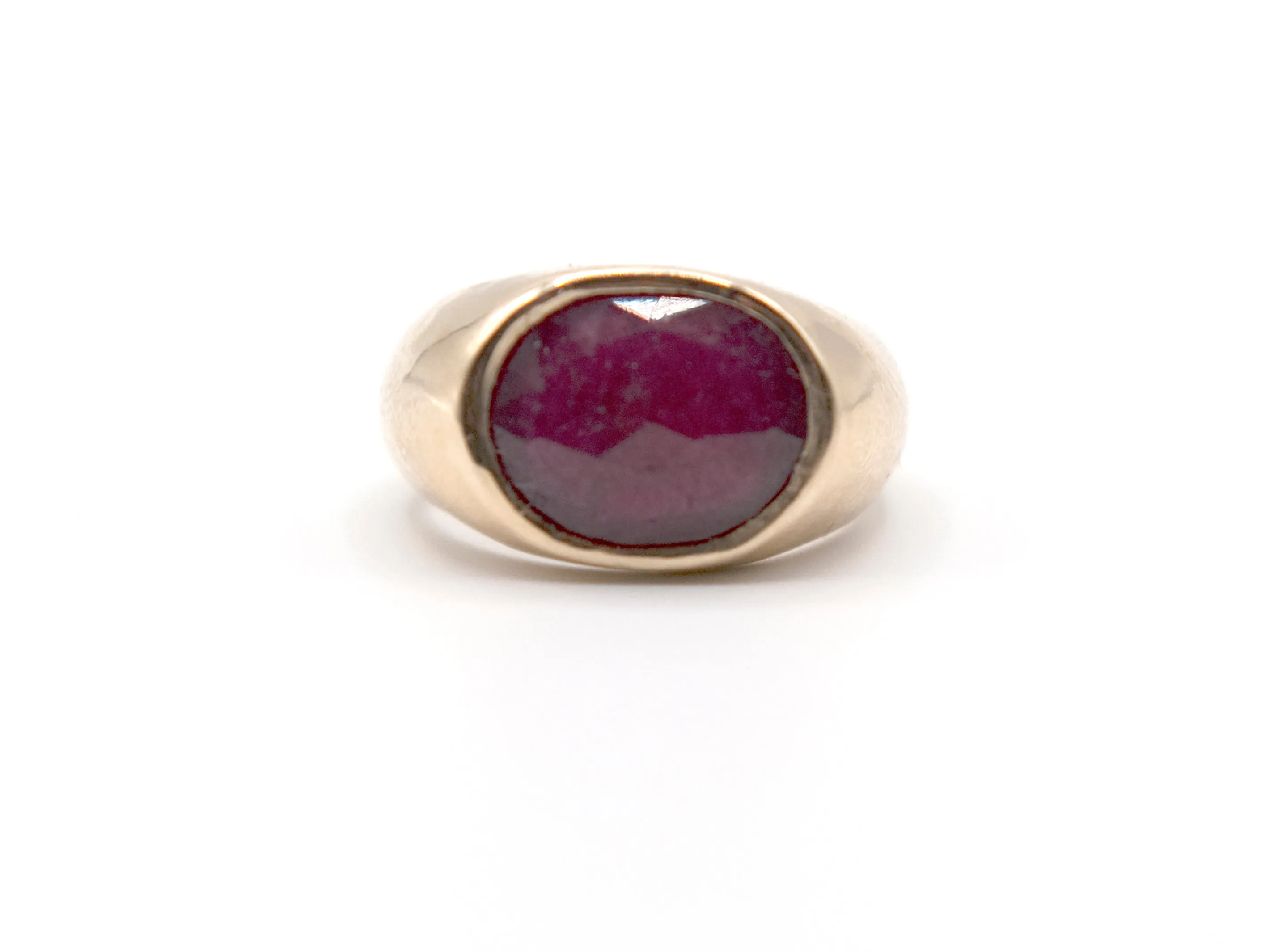 Rose Cut Ruby Signet
