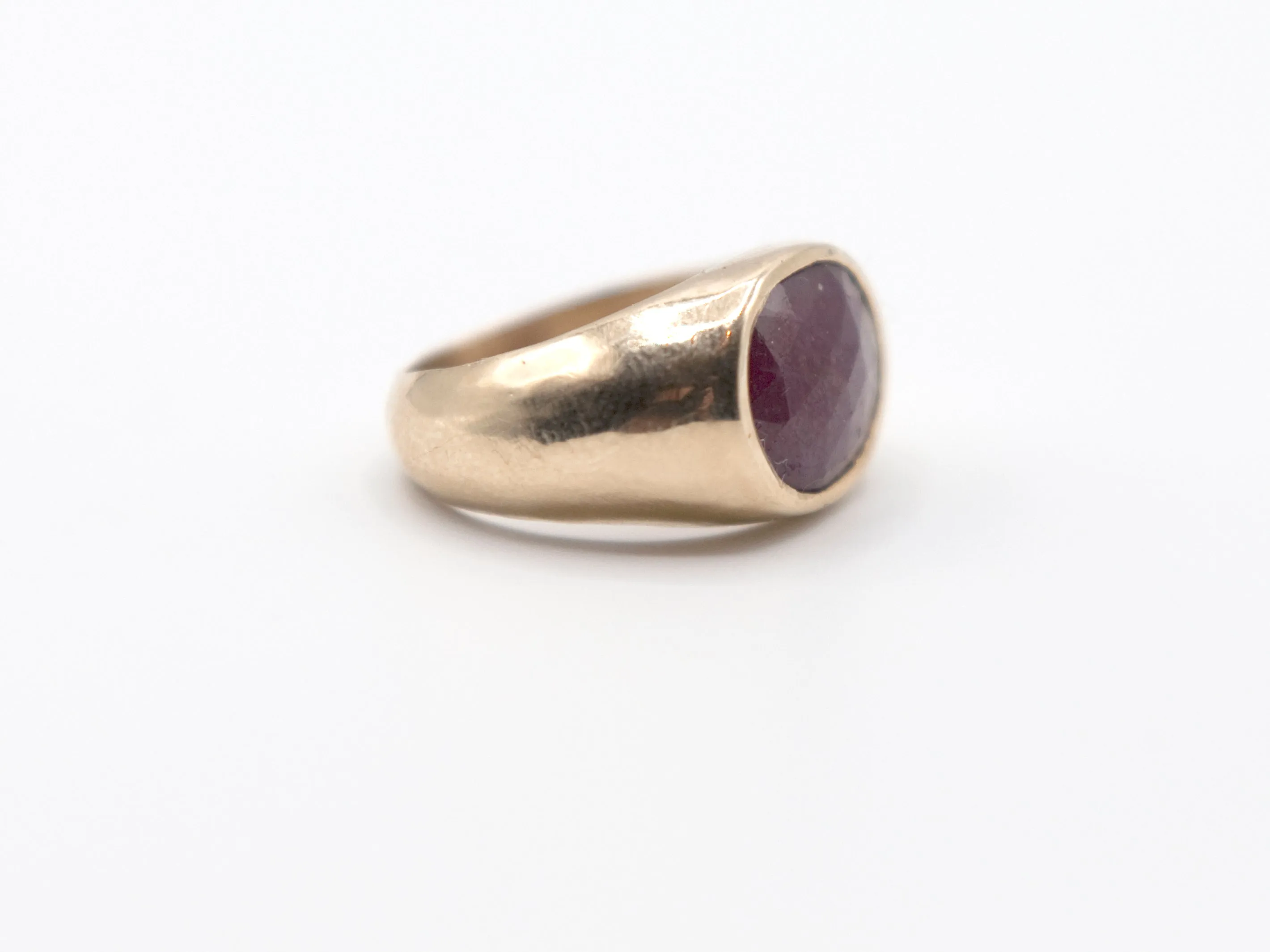Rose Cut Ruby Signet