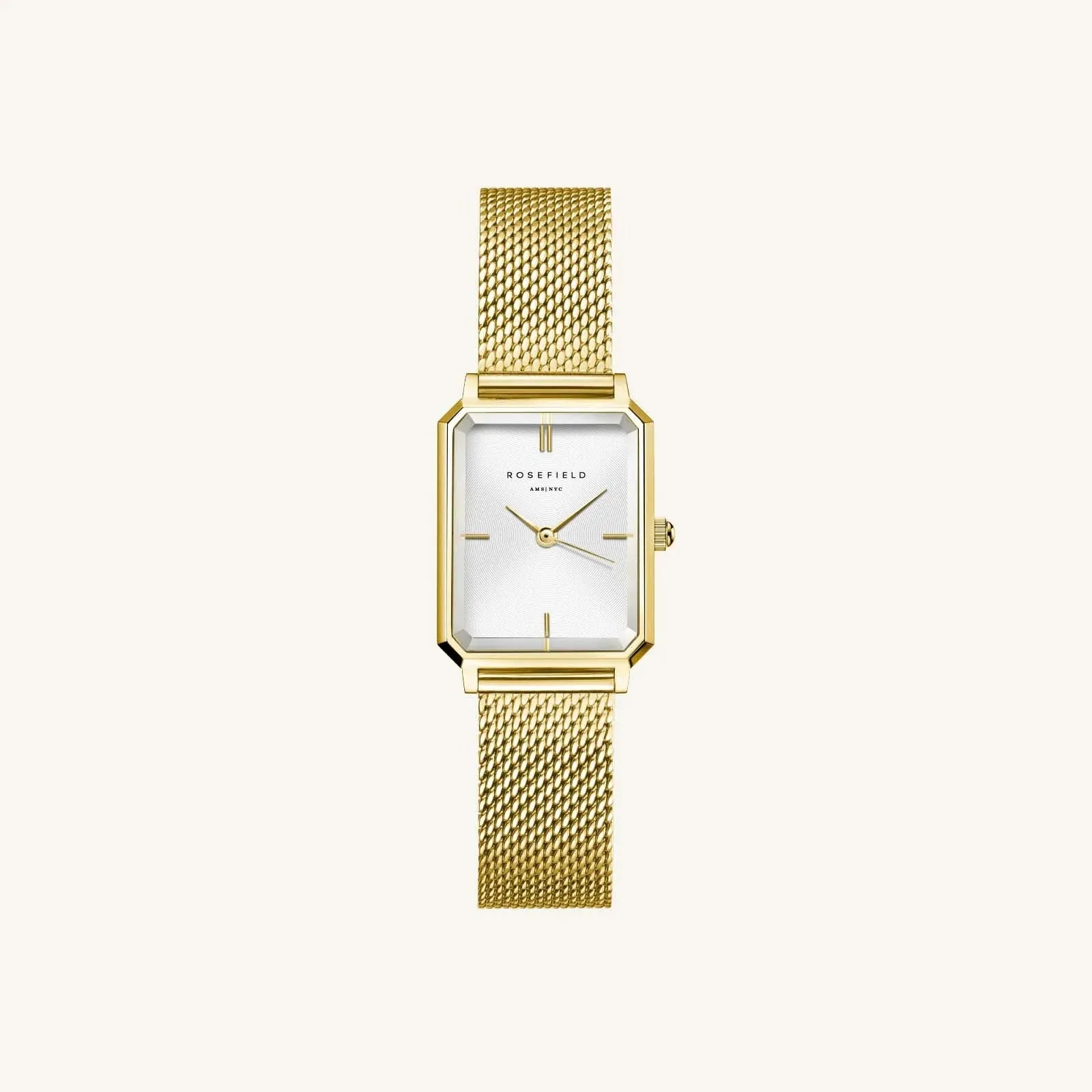 Rosefield Octagon XS Mesh Gold Womens Watch OWGMG−O73
