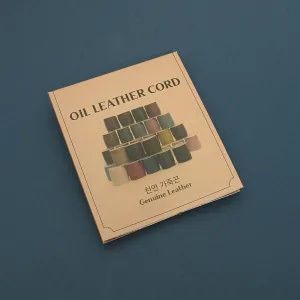 Round Oil Genuine swatch book leather Cord  leather supplies MLT- P0000DKO
