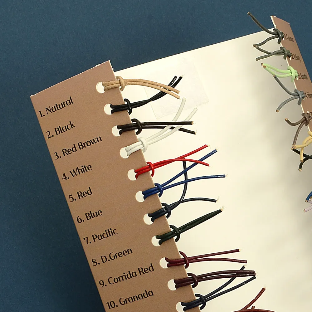 Round Oil Genuine swatch book leather Cord  leather supplies MLT- P0000DKO