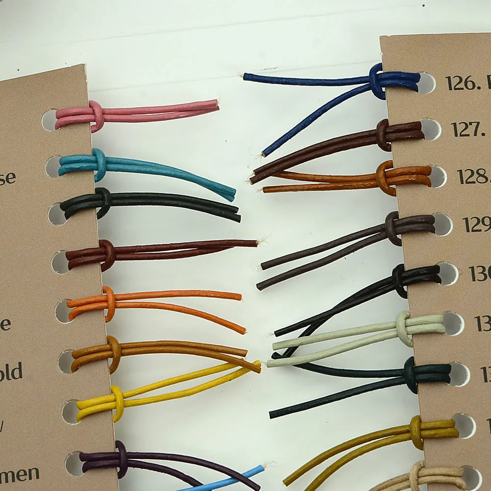 Round Oil Genuine swatch book leather Cord  leather supplies MLT- P0000DKO
