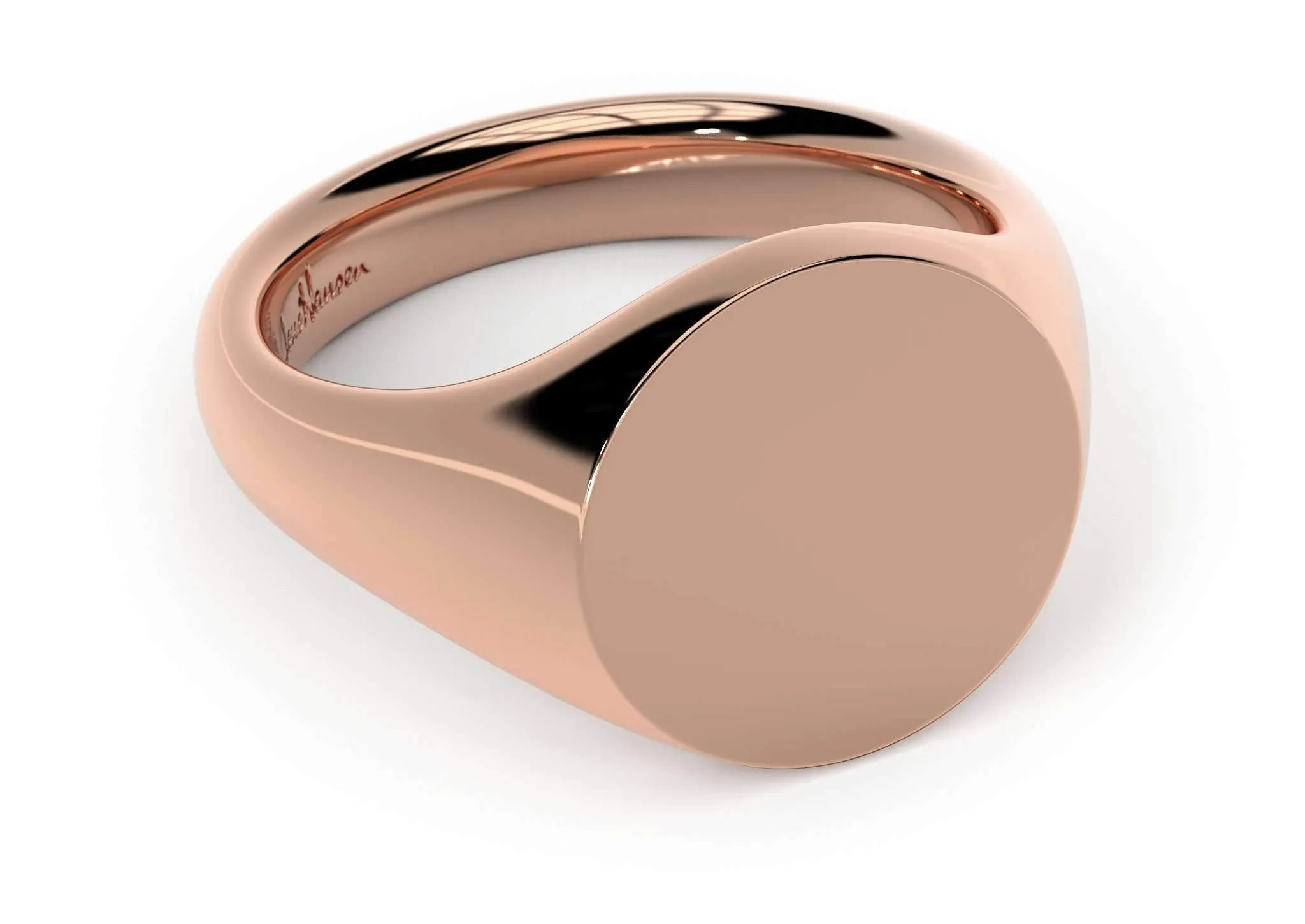 Round Signet Ring, Red Gold