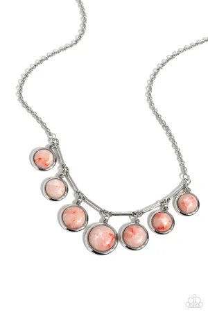 Rustic Recognition - Orange - Marbled Stone Paparazzi Short Necklace