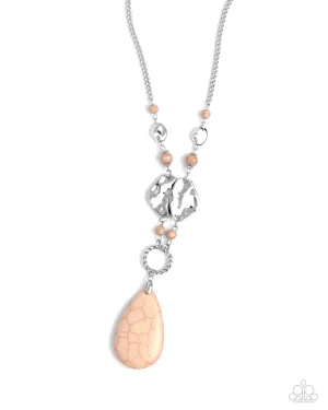 Sagebrush Sanctuary - Brown - Oversized Teardrop Stone Paparazzi Long Necklace