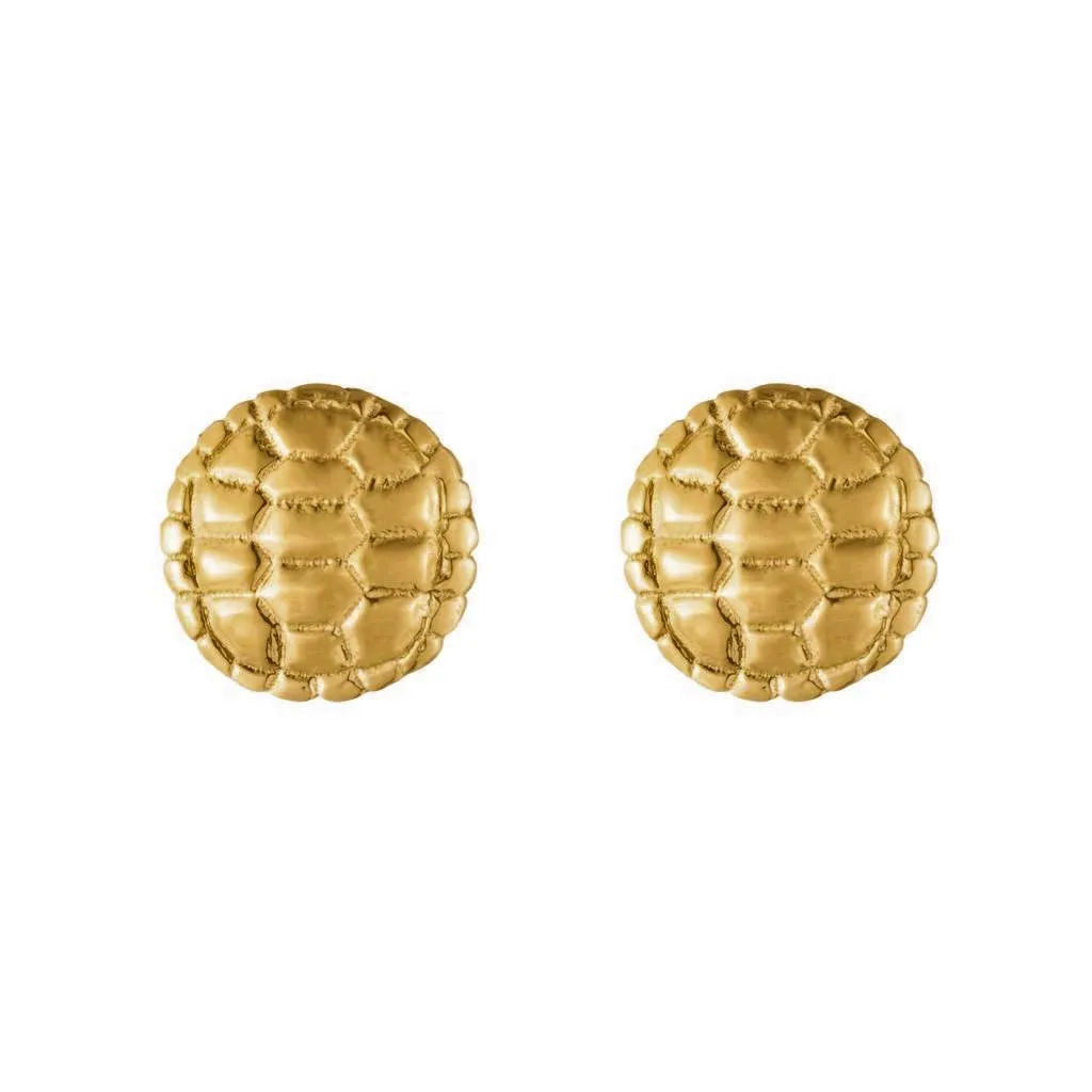 Sahel Gold Tortoise Shell Round Stud Earrings
