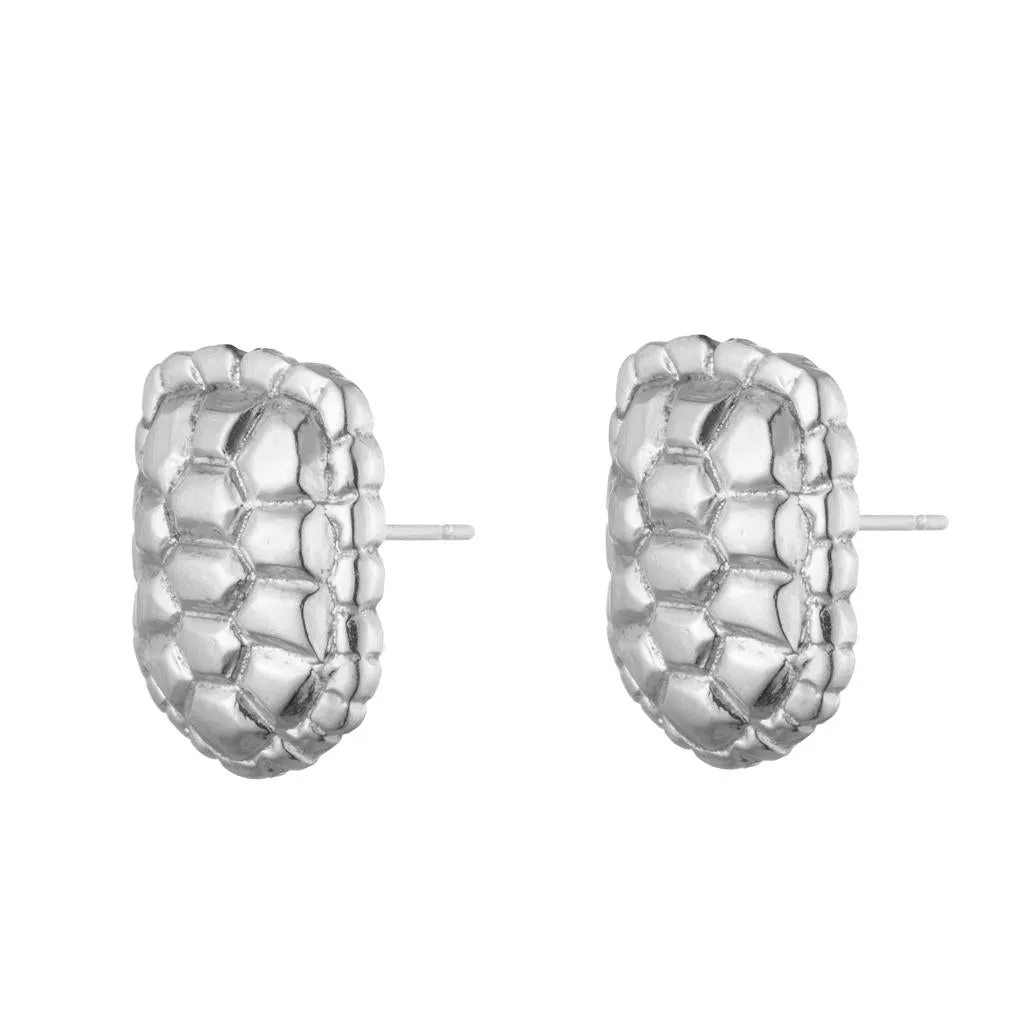 Sahel Sterling Silver Tortoise Shell Stud Earrings
