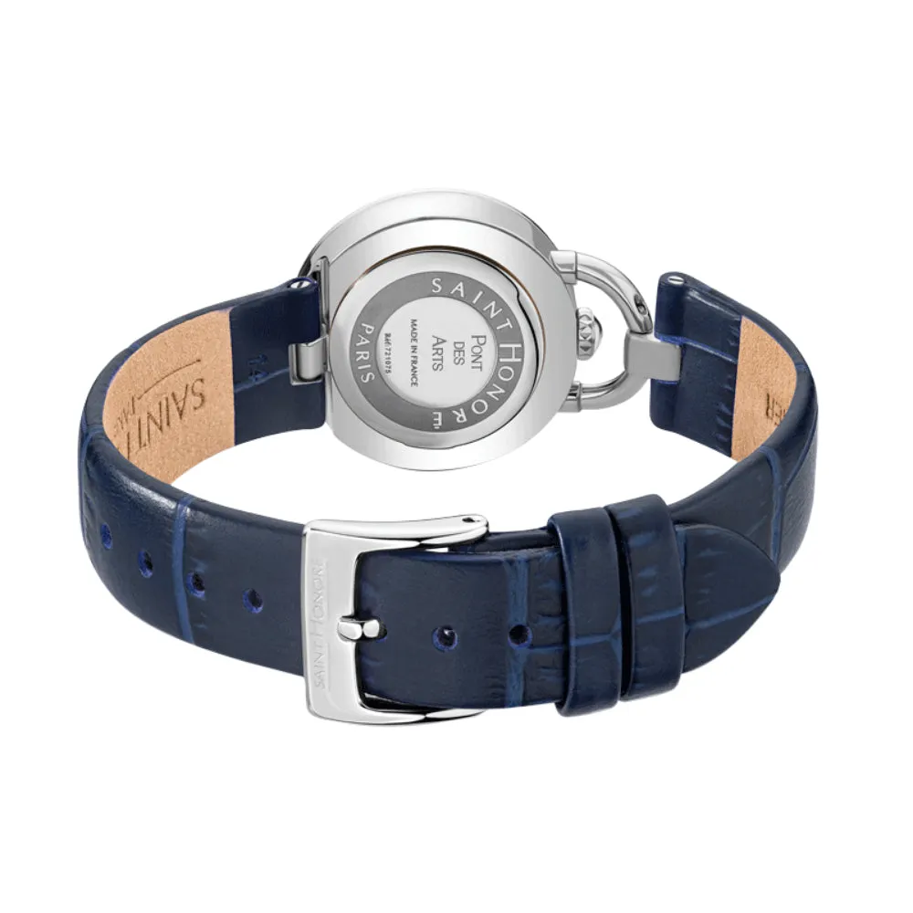 Saint Honore Pont Des Arts Silver Case Blue Starp Ladies Watch