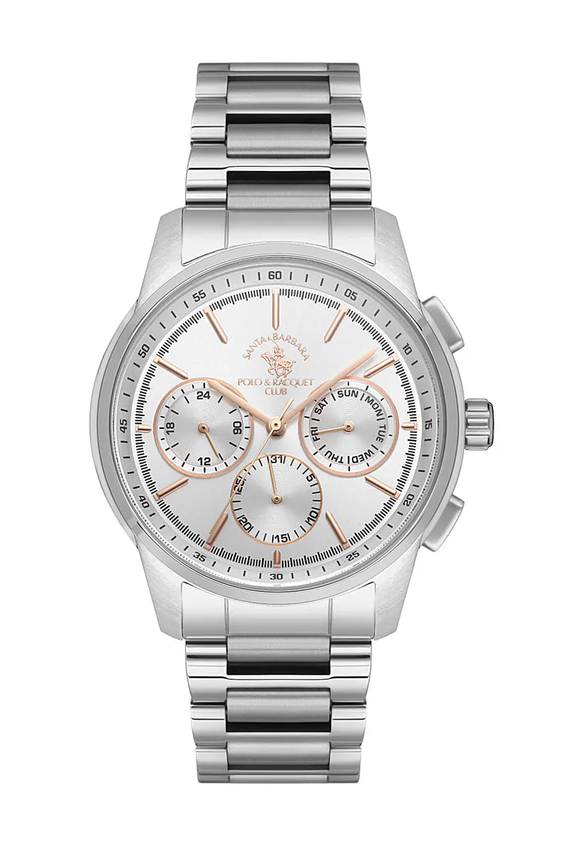 SANTA BARBARA POLO & RACQUET CLUB Silver Dial Chronograph Watch for - Men SB.1.10512-1