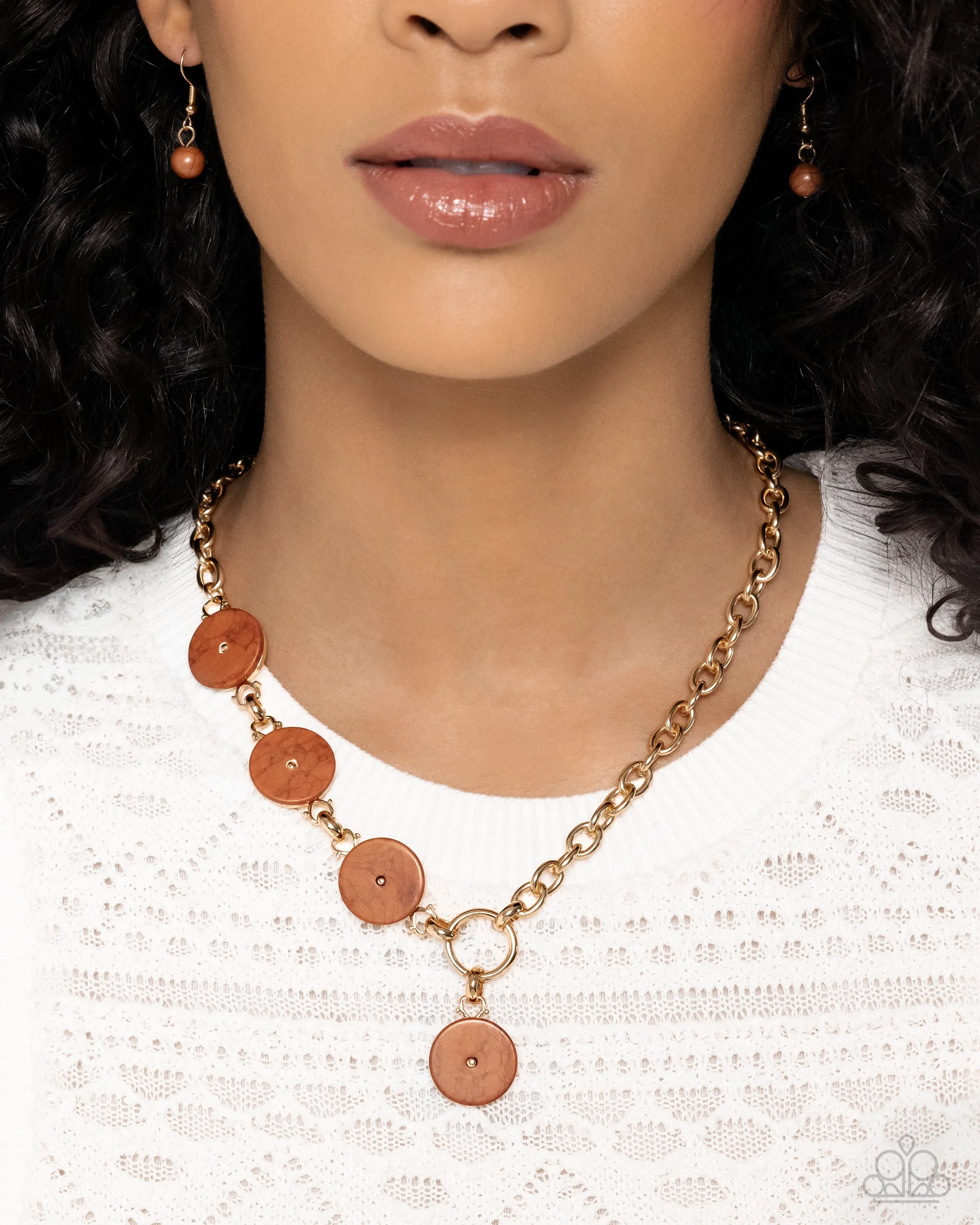 Savory Stone - Brown (Stone Pendant) Necklace