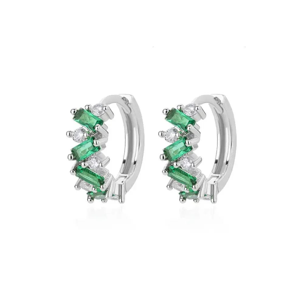 Scattered Diamonds Hoop Earrings