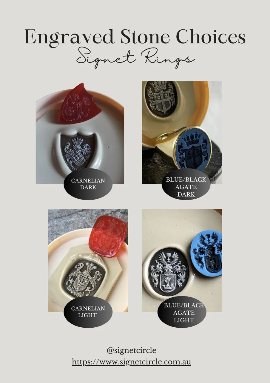 Seal Engraved Monogram Bloodstone Custom Made 16mm x 13mm  -  9 Carat Yellow Gold Signet Ring