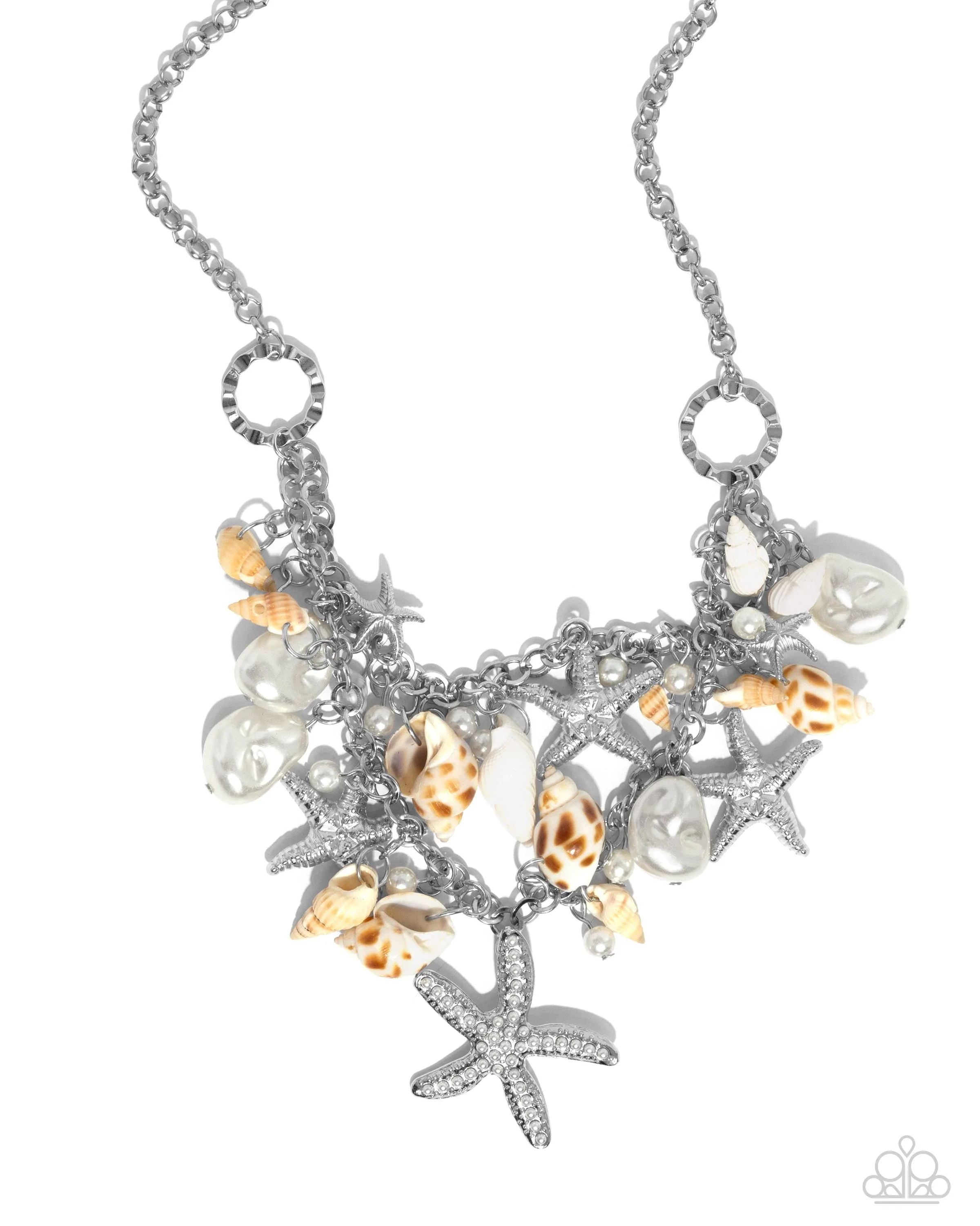 Seashell Shanty - White - Shell and Pearl Starfish Paparazzi Short Necklace