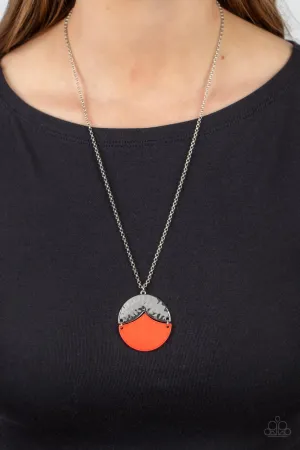 Seaside Sabbatical - Orange - Seashell Disc Paparazzi Short Necklace